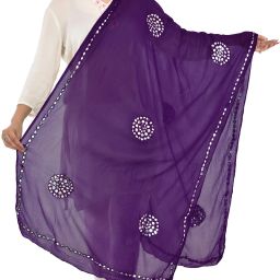 Chiffon Embellished Purple Women Dupatta-image-69