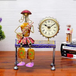 craft tree Musical Doll Golden Metal Table Clock-picture-30