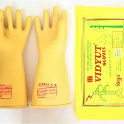 33 KV Electrical Insulated Rubber Seamless Hand Gloves (PACK OF 1 PAIR) RubberSafety Gloves-image-6