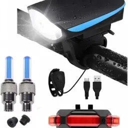 LED Front Rear & Valve Light ,Waterproof USB Rechargeable Cycle Light LED Front Rear Light Combo-24