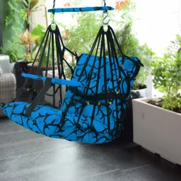 Cotton Swing Chair for Kids Baby's Children Folding and Washable1-6 Years with Safety Belt/Home,Garden Jhula for Babies|Baby Swing| Seat and Back Side 16x16 inch (Batali) Swings-4