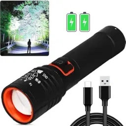 M035 (ZOOMABLE METAL LED TORCH)3 Modes Flashlight, Super Bright 80W LED Light Torch-picture-19