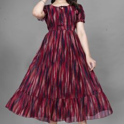 Women Maxi Maroon Ankle Length Dress-image-34