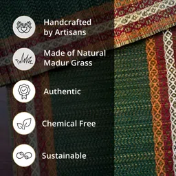 Peepul Tree Green & Brown Self-Design Dining Table Runner image 4