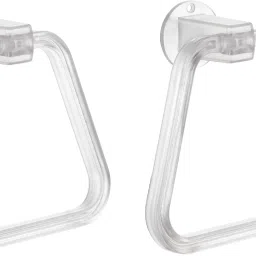 ABS Square Towel Ring (Pack of 2) Clear Towel Holder-picture-25