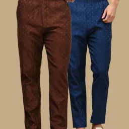 Pack of 2 Mens Cotton Blend Ethnic Wear Ethnic Motifs Pyjama Men Pyjama-image-96