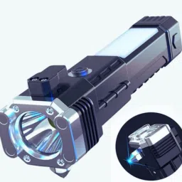 ® LED Torch Light Rechargeable Car Rescue with Hammer Window Glass Torch-image-69