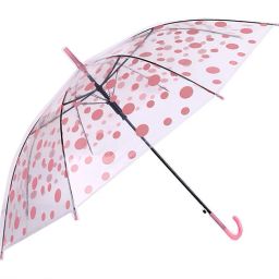 Stylish & Fashionable Bubble Pink Polka Dot Umbrella Pink Dot Print, & Windproof Umbrella-image-8