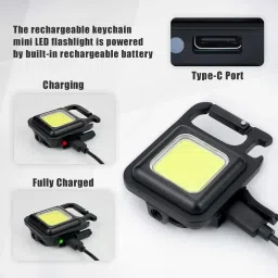 luxurium decor Mini Rechargeable Emergency LED Keychain Light - Portable and Bright 5 hrs Torch Emergency Light image 5