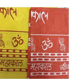 Cotton Blend Solid Orange Men Dupatta-image-9