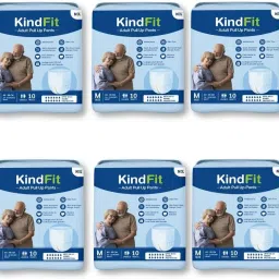 Adult Pull-Up Pants Diapers|Medium-60 Pieces|Waist Size ( 24-33 Inch)|Pack of 6 Adult Diapers - M-image-1