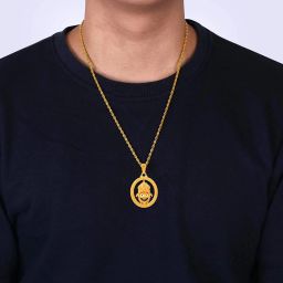 Khatu Shyam Face Gold-plated Alloy Pendant-image-4