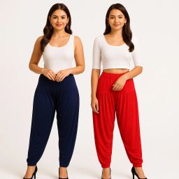 Solid Viscose Women Harem Pants-image-90