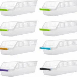 Plastic Plastic Fridge Space Saver Food Storage Organizer Basket Rack Storage Basket-image-51