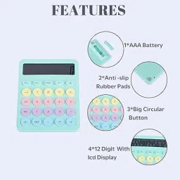 tgopit Mechanical Switch Calculator 12 Digits, Large LCD Display, Mechanical Calculator 2 Digit Desktop Calculator with Large LCD Display BasicCalculator image 3