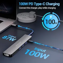 peatop 7 in 1 USB-C Hub with HDCP 2.2 Aluminum Type C Adapter with 4K HDMI Port USB Adapter image 5