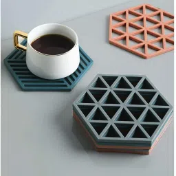 Silicone Trivet Mats Hot Pads Heat Resistant Bowl Mats Dish Mats Drink Coasters Non-Slip Pot Holders for Home Kitchen Dining Table Decoration Polished Trivet-37