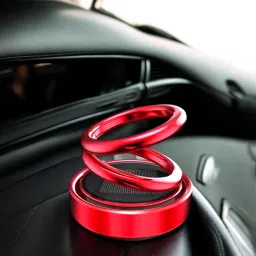 Solar Powered Rotatin Red colour Perfume Car Air Freshener Aroma Oil-image-93