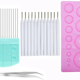 15 Pcs Set Includes Quilling Comb, 12 Quilling Needle, Quilling Dome and Tweezer-image-30