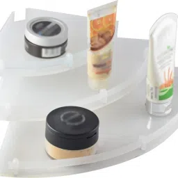 Unbreakable Premium Corner Set Plastic Bathroom Corner (Pack Of 3) Acrylic Wall Shelf-image-81
