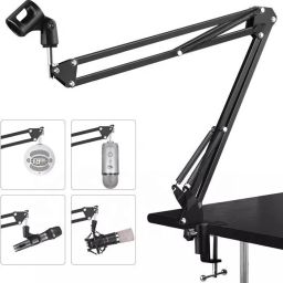 NB-35 Microphone Stand, Boom Mic Arm Stand, 360 Degree Gooseneck with Mic Clip Holder for Radio Broadcasting Studio, Voice-Over Sound Studio, Stages, and Podcasts Microphone Stand-13