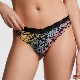 Victoria's Secret Cotton No-Show Lace-Trim Thong Briefs- 1121448860WS-image-91