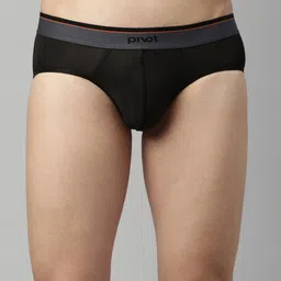 PIVOT Men Black Polyester Brief-30