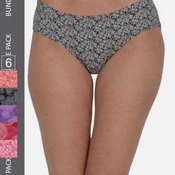Leading Lady Women Pack Of 6 Cotton Hipster Briefs-image-54