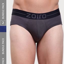 Zoiro Men Pack Of 2 Mid-Rise Basic Briefs SOFTSBRIEFFederalBlue+SMOKEDPEARL-picture-14