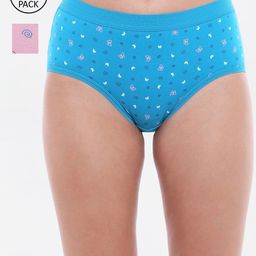 Bodycare Women Pack Of 3 Pure Cotton Printed Hipster Briefs-picture-22