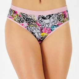 GOTO Printed Bikini Briefs nylon lycra printed outer elastic penty Pink-image-21