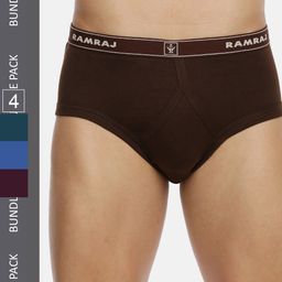 Ramraj Men Assorted Pack Of 4 Basic Briefs ArrowYBriefC4P-52