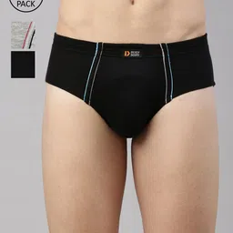 DIXCY SCOTT Men Pack Of 3 Solid Cotton Basic Briefs-picture-19