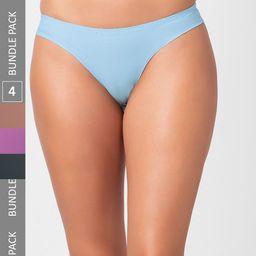 NOIRA Women Pack Of 4 Assorted Seamless Thongs Briefs-image-79