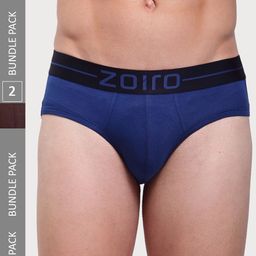 Zoiro Men Pack Of 2 Mid-Rise Basic Briefs SOFTSBRIEFFederalBlue+cateen-picture-15
