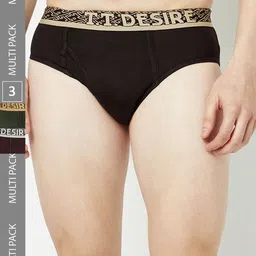 T.T. Men Pack Of 3 Desire Mid-Rise Combed Cotton Basic Briefs-picture-13