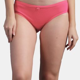 N-Gal Women Coral Pink Solid Cotton Hipster Briefs-image-88