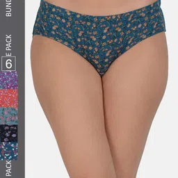 Leading Lady Women Pack of 6 Micro Ditsy Print Cotton Briefs-image-91