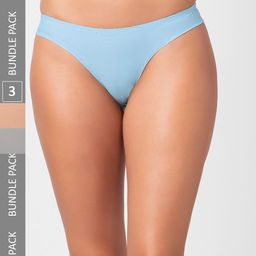 NOIRA Women Pack Of 3 Assorted Seamless Thong Briefs-image-40