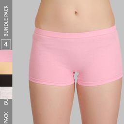 SELFCARE Pack Of 4 Anti-Odour Pure Cotton Seamless Boy Shorts Briefs SN0872-image-34