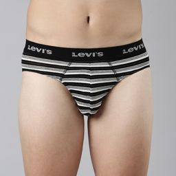 Levis Men Striped Cotton Basic Brief Style#005 Brief Black/DGM-picture-38
