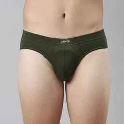 Levis Men Comfort Solid Low-Rise Basic Briefs Style#011 Brief Riffle Green-image-7