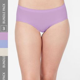 NOIRA Women Pack Of 3 Assorted Seamless Hipster Briefs 910_SBlPu_NO-image-68
