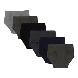 Bodycare Kids Boys Pack Of 6 Assorted Solid Cotton Briefs-53