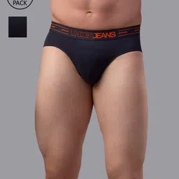 UnderJeans by Spykar Grey Pack Of 2 Charcoal Grey Solid Cotton Blend Briefs-image-52