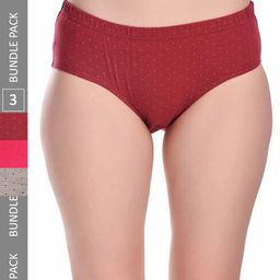SMARTERKIDS Women Pack Of 3 Printed Cotton Hipster Briefs-image-20