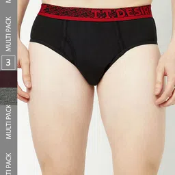 T.T. Mens Desire 100% Combed Cotton Front Open Brief Top Elastic Pack of 3-9