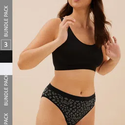 Marks & Spencer Women Pack Of 3 Low Rise Basic Briefs-image-76