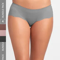 FashionRack Women Pack Of 4 Assorted Cotton Hipster Briefs-image-56
