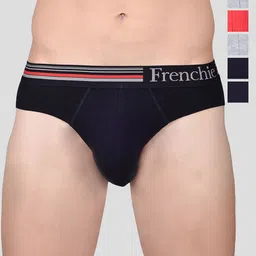 FRENCHIE Men Pack Of 6 Assorted Mid-Rise Pure Cotton Briefs CASUALS_4000_PO6_S-23